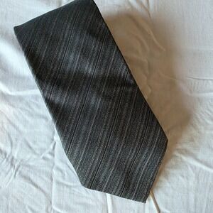 Alfani Made in Italy 100% Silk Jacquard Gray‎ Diagonal Stripe Tie 3.75" x 57"